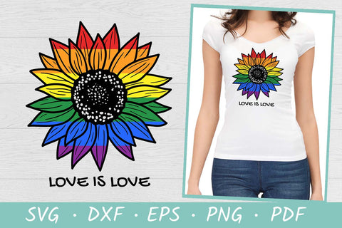 Rainbow sunflower SVG | Pride SVG | Love is love SVG Irina Ostapenko 