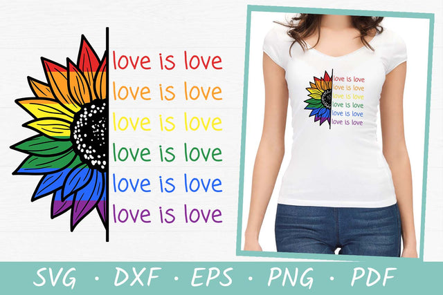 Rainbow sunflower SVG | Pride SVG | Love is love SVG Irina Ostapenko 