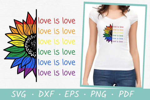 Rainbow sunflower SVG | Pride SVG | Love is love SVG Irina Ostapenko 