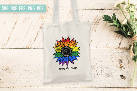 Rainbow sunflower SVG | Pride SVG | Love is love SVG Irina Ostapenko 