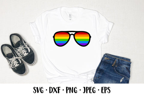 Rainbow sunglasses SVG. LGBT flag. Gay pride month SVG LaBelezoka 
