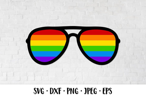 Rainbow sunglasses SVG. LGBT flag. Gay pride month SVG LaBelezoka 
