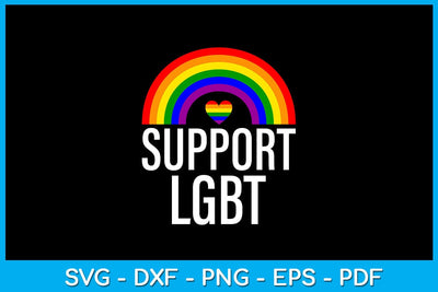 Rainbow Support LGBT Pride Month SVG PNG PDF Cut File SVG Creativedesigntee 