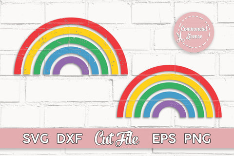 Rainbow SVG, 2 cut files of plain and distressed rainbows SVG Maggie Do Design 