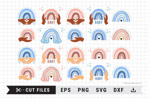Rainbow SVG, Baby Rainbow SVG, DXF, PNG, Cricut, Silhouette SVG ClipartMuchLove 