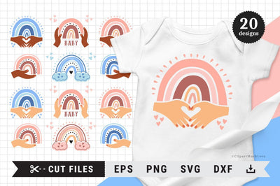 Rainbow SVG, Baby Rainbow SVG, DXF, PNG, Cricut, Silhouette SVG ClipartMuchLove 