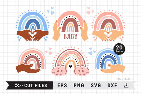 Rainbow SVG, Baby Rainbow SVG, DXF, PNG, Cricut, Silhouette SVG ClipartMuchLove 
