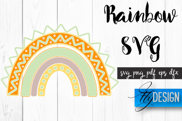 Rainbow SVG | Boho Rainbow SVG | Watercolor Rainbow SVG SVG Fly Design 