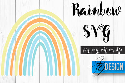 Rainbow SVG | Boho Rainbow SVG | Watercolor Rainbow SVG SVG Fly Design 