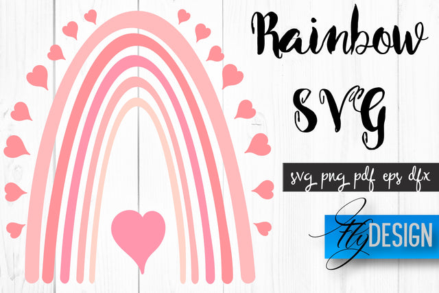 Rainbow SVG | Boho Rainbow SVG | Watercolor Rainbow SVG SVG Fly Design 