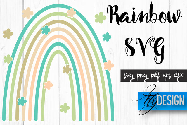 Rainbow SVG | Boho Rainbow SVG | Watercolor Rainbow SVG SVG Fly Design 