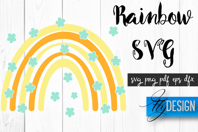 Rainbow SVG | Boho Rainbow SVG | Watercolor Rainbow SVG SVG Fly Design 