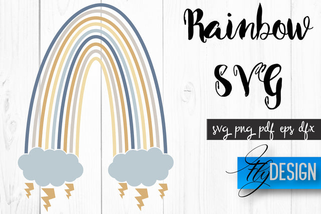 Rainbow SVG | Boho Rainbow SVG | Watercolor Rainbow SVG SVG Fly Design 