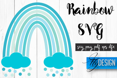 Rainbow SVG | Boho Rainbow SVG | Watercolor Rainbow SVG SVG Fly Design 