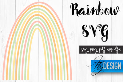 Rainbow SVG | Boho Rainbow SVG | Watercolor Rainbow SVG SVG Fly Design 