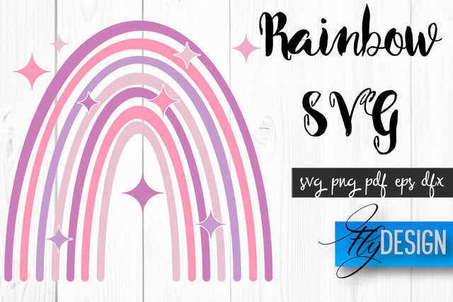 Rainbow SVG | Boho Rainbow SVG | Watercolor Rainbow SVG SVG Fly Design 