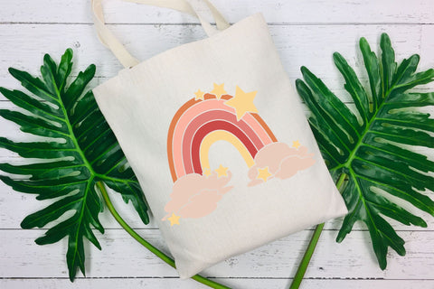 Rainbow SVG, Boho Rainbow SVG with Stars, Celestial PNG Colorful Design. SVG Elinorka 