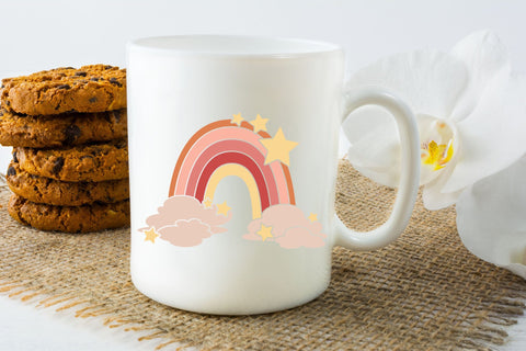 Rainbow SVG, Boho Rainbow SVG with Stars, Celestial PNG Colorful Design. SVG Elinorka 