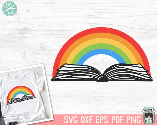 Rainbow SVG, Book SVG, Reading SVG, Book Lover svg, Librarian svg, Library svg, Teacher Shirt svg, Read svg, Bookish svg, School svg, Reader svg SVG Wild Pilot 