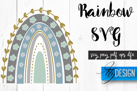 Rainbow SVG Bundle | Boho Rainbow SVG | Watercolor Rainbow SVG SVG Fly Design 
