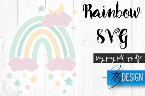 Rainbow SVG Bundle | Boho Rainbow SVG | Watercolor Rainbow SVG SVG Fly Design 