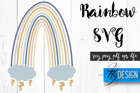 Rainbow SVG Bundle | Boho Rainbow SVG | Watercolor Rainbow SVG SVG Fly Design 
