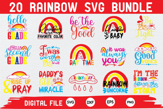 Rainbow svg bundle cut file SVG buydesign 