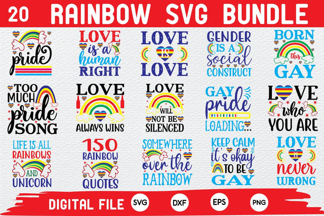 Rainbow svg bundle cut file SVG buydesign 