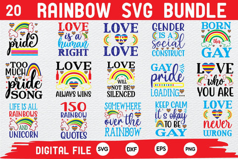 Rainbow svg bundle cut file SVG buydesign 