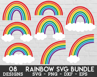 Rainbow SVG Bundle - Rainbow PNG, Rainbow Clipart, Rainbow With Clouds SVG, Rainbow Cut Files, Rainbow Birthday SVG, Rainbow Shirt SVG GraphicsTreasures 