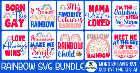 Rainbow SVG Bundle, Rainbow SVG Cut File, Rainbow svg 20 Design SVG Rafiqul20606 