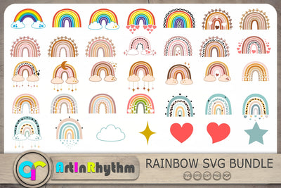 Rainbow Svg Bundle, Rainbows Svg, Rainbow Cliparts, Celestial Svg SVG Artinrhythm shop 