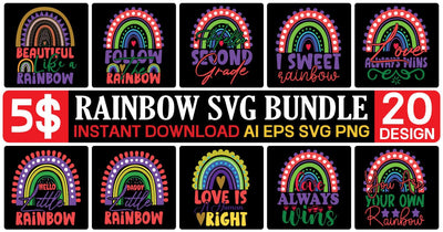 Rainbow Svg Bundle SVG designmaster24 