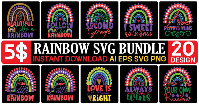Rainbow Svg Bundle SVG designmaster24 