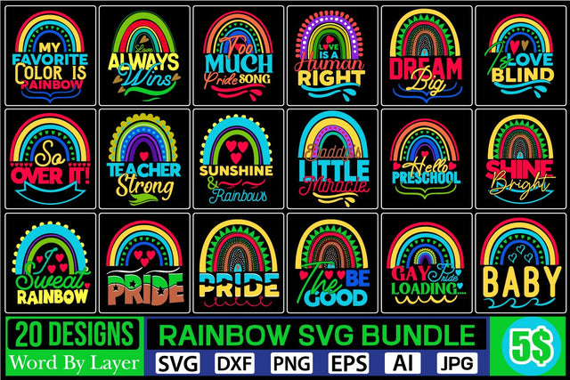 Rainbow Svg Bundle SVG DesignPlante 503 
