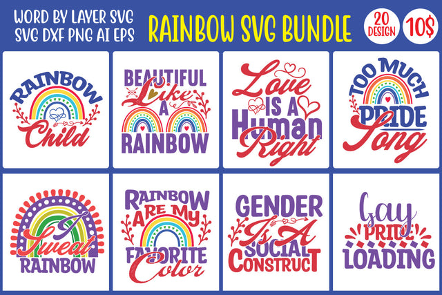 Rainbow SVG Bundle SVG MStudio 
