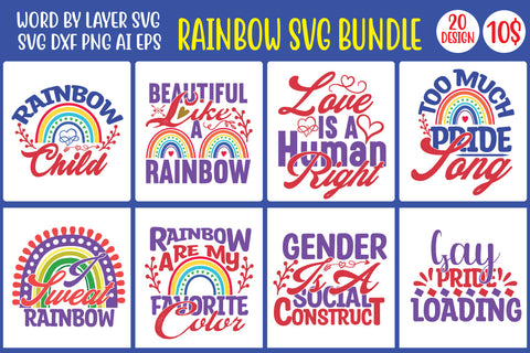 Rainbow SVG Bundle SVG MStudio 