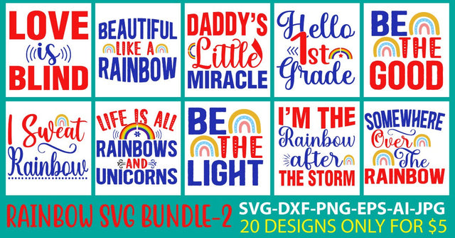 Rainbow SVG Bundle SVG Syaman 