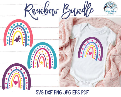 Rainbow SVG Bundle SVG Wispy Willow Designs 