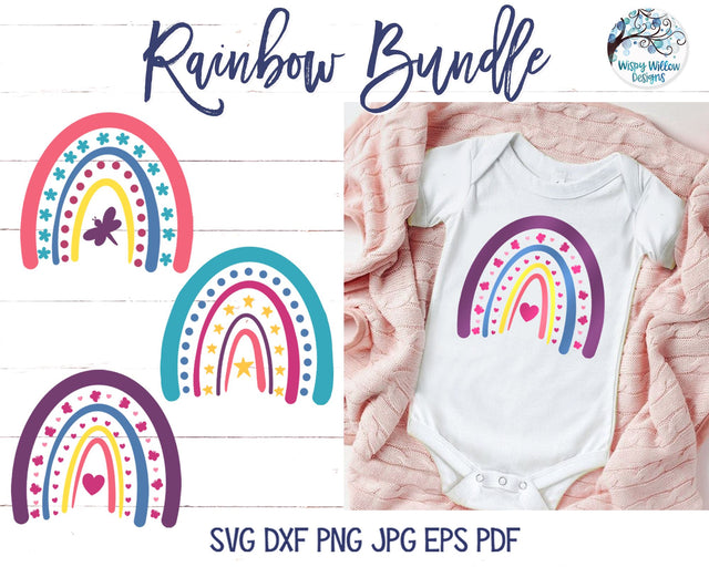Rainbow SVG Bundle SVG Wispy Willow Designs 