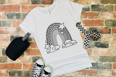 Rainbow SVG, Celestial SVG, Rainbow Cloud SVG with Stars. SVG Elinorka 