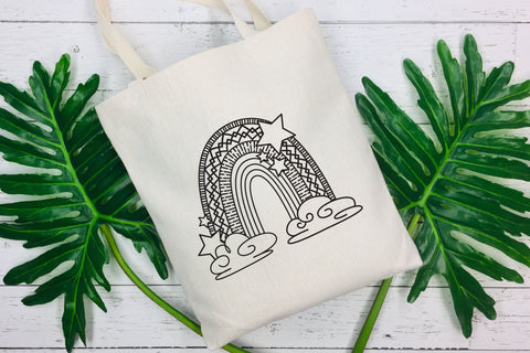 Rainbow SVG, Celestial SVG, Rainbow Cloud SVG with Stars. SVG Elinorka 