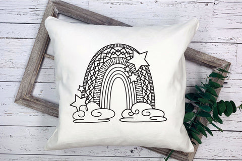 Rainbow SVG, Celestial SVG, Rainbow Cloud SVG with Stars. SVG Elinorka 