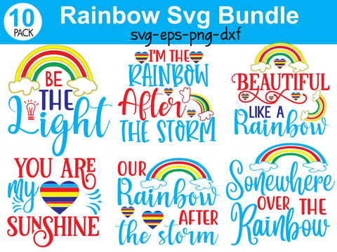 Rainbow SVG. Cricut cut files, Silhouette. Layered files. Rainbow PNG. Rainbow clipart. Rainbow DXF. Rainbow cutting files. Layered Rainbow. SVG buydesign 