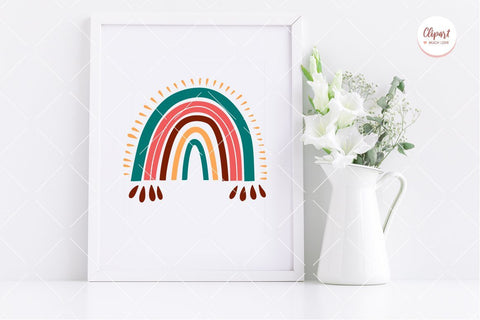 Rainbow svg cut files, Boho rainbow svg, dxf, png, eps SVG ClipartMuchLove 