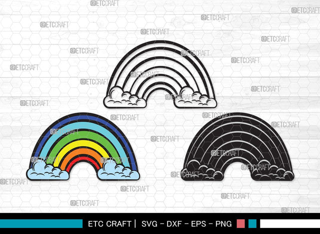Rainbow SVG | Rainbow Svg | Cloud Svg | Rainbow & Clouds Svg | Layered Rainbow Svg | Rainbow Clipart SVG ETC Craft 