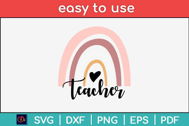 Rainbow Teacher Svg Design SVG artprintfile 