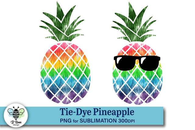 Rainbow Tie-Dye Pineapple Sublimation | Summer Pineapple PNG Sublimation B Renee Design 