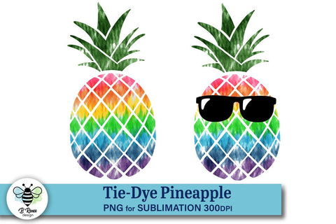 Rainbow Tie-Dye Pineapple Sublimation | Summer Pineapple PNG Sublimation B Renee Design 