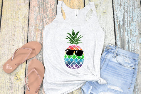 Rainbow Tie-Dye Pineapple Sublimation | Summer Pineapple PNG Sublimation B Renee Design 